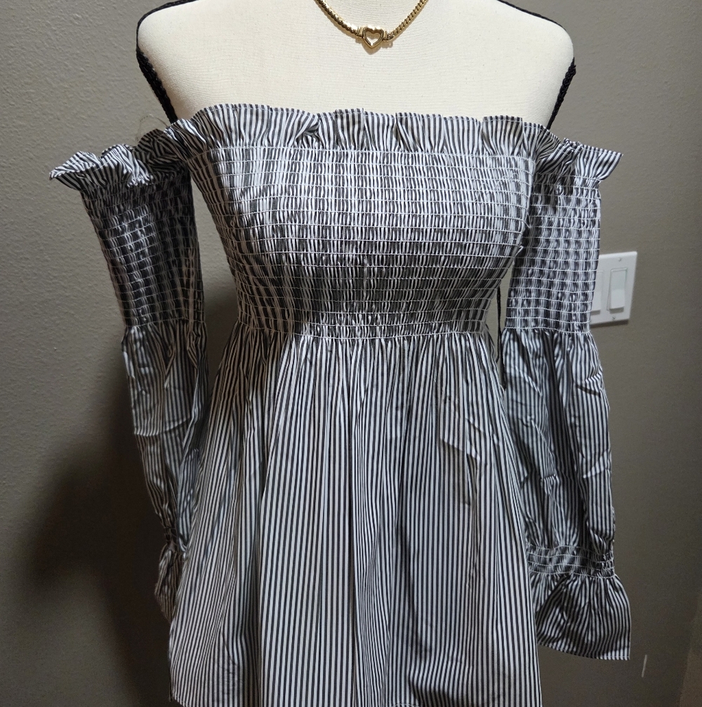 Haute Monde Black and White Striped Top
